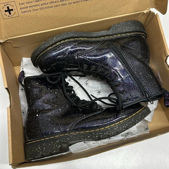 Dr Martens Docs Boots Lace Up Combat Shoes Cosmic Glitter Purple Women's Size 6 - Picture 11 of 15